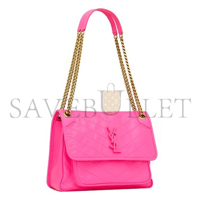 YSL NIKI MEDIUM IN CRINKLED LAMBSKIN 633158AAA6N5646 (28*20*8.5cm)