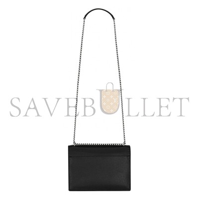 YSL SUNSET MEDIUM IN COATED-BARK LEATHER 442906H3Z0N1000 (22*16*6.5cm)