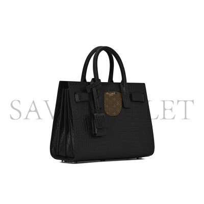 YSL SAC DE JOUR IN CROCODILE-EMBOSSED LEATHER-NANO 392035DND1N1000 (22*18*10.5cm)