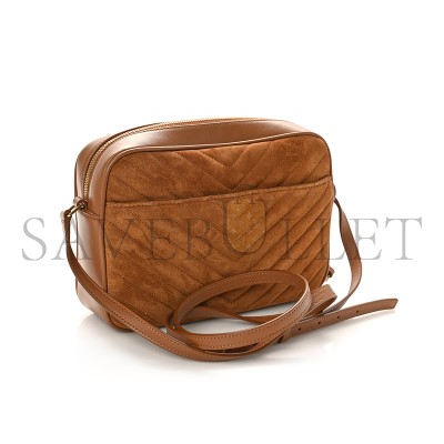 YSL LOU CAMERA BAG IN QUILTED SUEDE AND SMOOTH LEATHER 6125441S7R77761 (23*16*6cm)