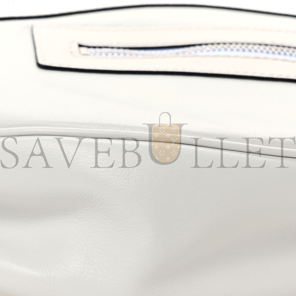 VERSACE CALFSKIN MEDIUM REPEAT ZIP HOBO OPTICAL WHITE  (30*22*9cm)