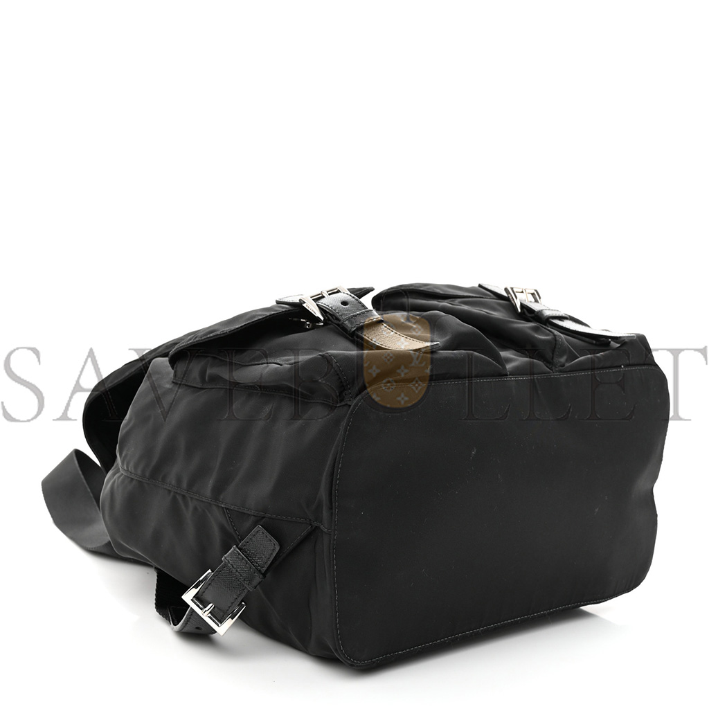 PRADA TESSUTO NYLON SAFFIANO MEDIUM BACKPACK BLACK (30*29*15cm)