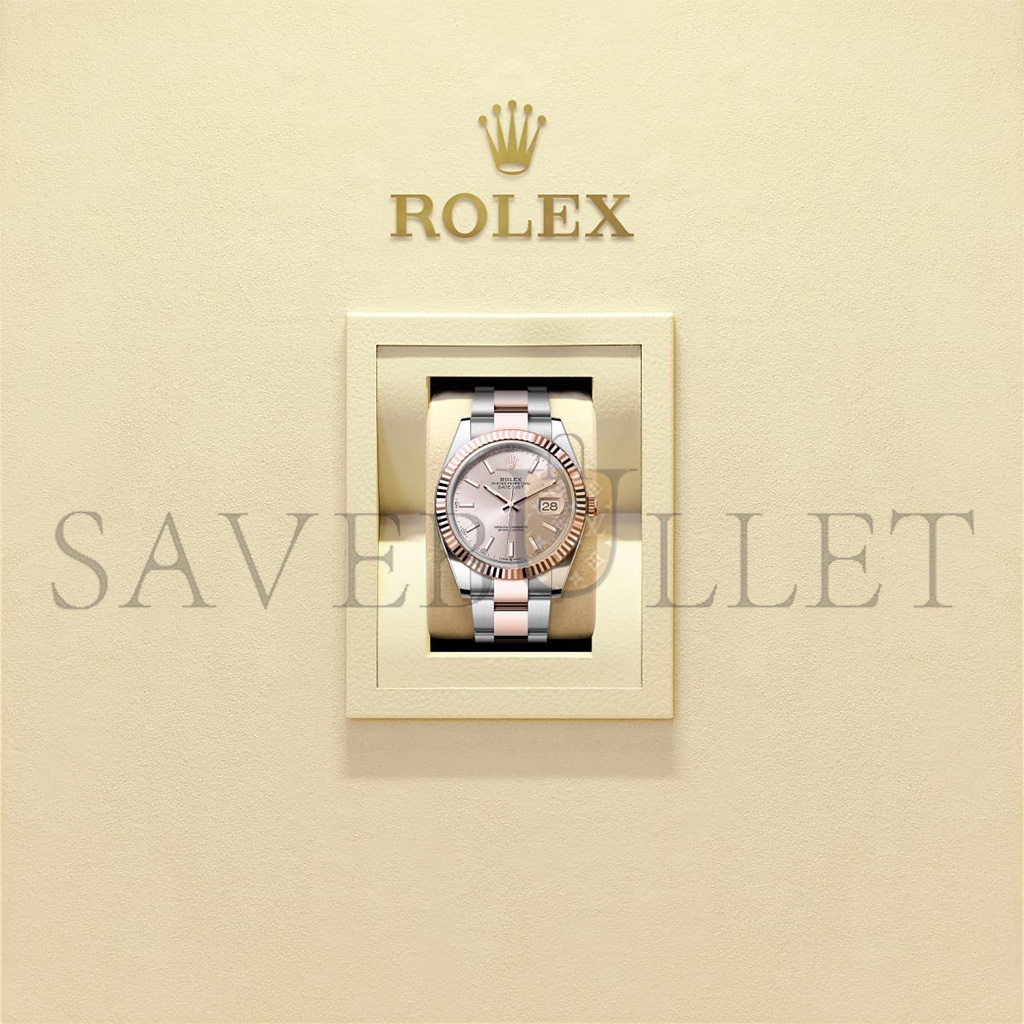 ROLEX DATEJUST 41 OYSTER, 41 MM, OYSTERSTEEL AND EVEROSE GOLD WATCH 126331