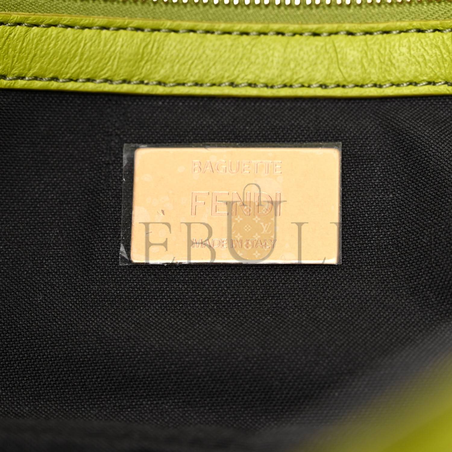 FENDI NAPPA FF 1974 EMBOSSED BAGUETTE WASABI (26*15*5cm)