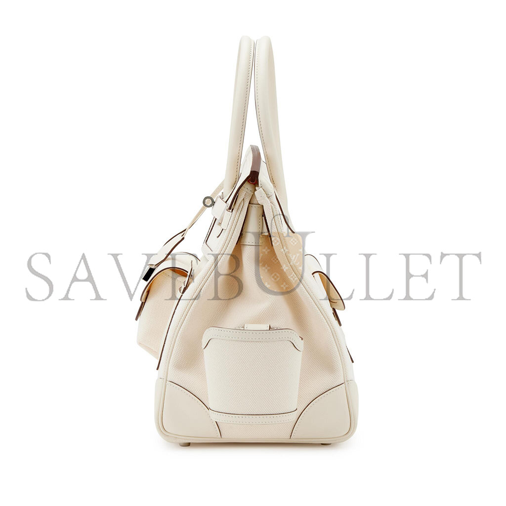 HERMES MASTER BIRKIN 35 CANVAS BAG CREAM WHITE VINTAGE HANDBAG 3021220872692 (35*27*18cm)