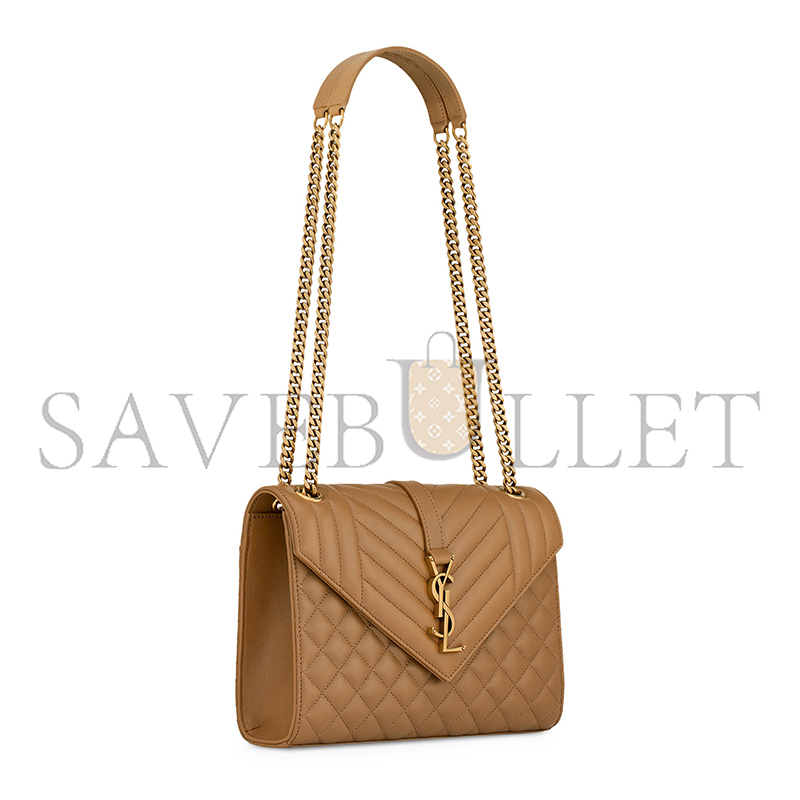 YSL ENVELOPE MEDIUM IN QUILTED GRAIN DE POUDRE EMBOSSED LEATHER 600185BOW973334 (24*17.5*6cm)