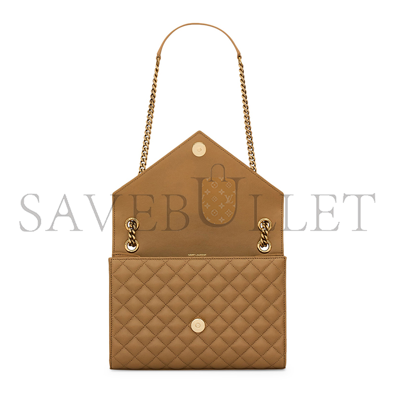 YSL ENVELOPE MEDIUM IN QUILTED GRAIN DE POUDRE EMBOSSED LEATHER 600185BOW973334 (24*17.5*6cm)