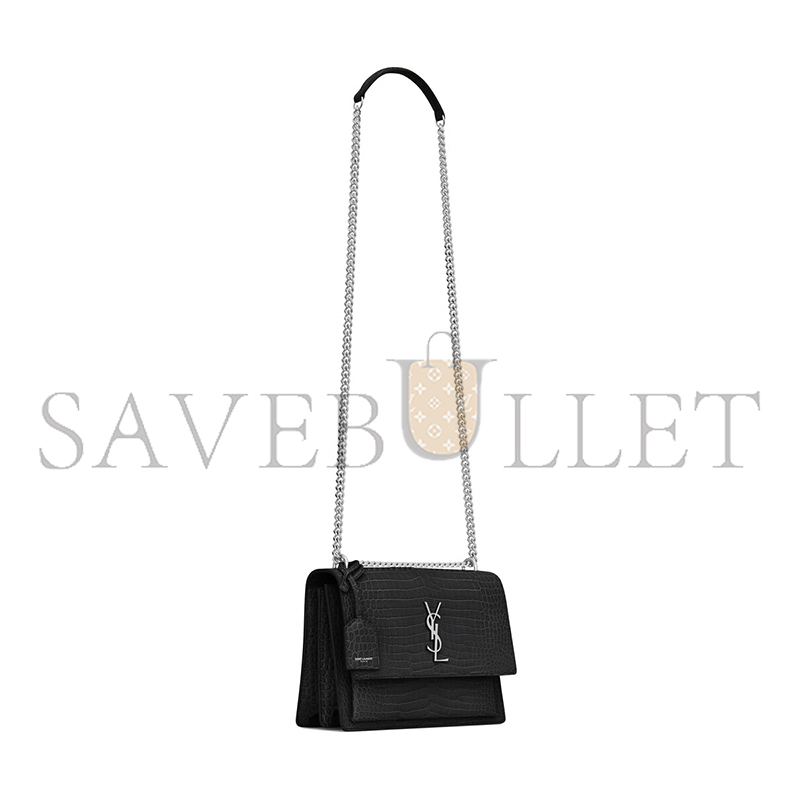 YSL SUNSET MEDIUM IN CROCODILE-EMBOSSED LEATHER 442906DND0N1000 (22*16*6.5cm) YSL SUNSET MEDIUM IN CROCODILE-EMBOSSED LEATHER 442906DND0N1000 (22*16*6.5cm)