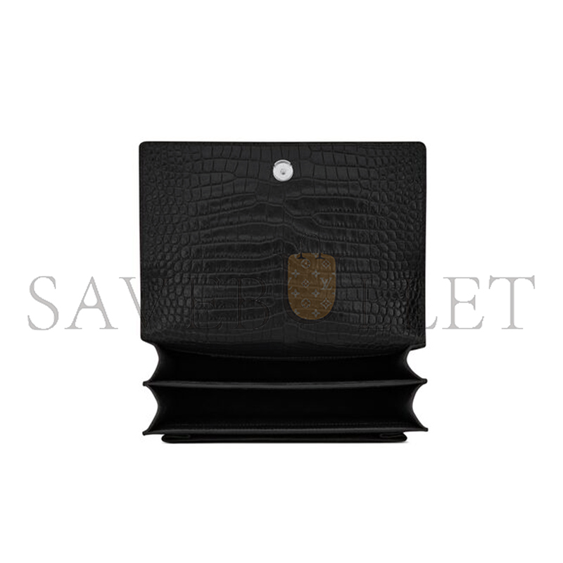 YSL SUNSET MEDIUM IN CROCODILE-EMBOSSED LEATHER 442906DND0N1000 (22*16*6.5cm) YSL SUNSET MEDIUM IN CROCODILE-EMBOSSED LEATHER 442906DND0N1000 (22*16*6.5cm)