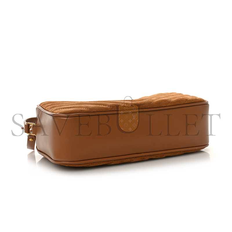 YSL LOU CAMERA BAG IN QUILTED SUEDE AND SMOOTH LEATHER 6125441S7R77761 (23*16*6cm)