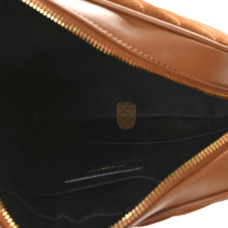 YSL LOU CAMERA BAG IN QUILTED SUEDE AND SMOOTH LEATHER 6125441S7R77761 (23*16*6cm)