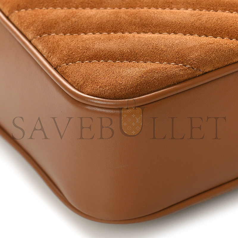 YSL LOU CAMERA BAG IN QUILTED SUEDE AND SMOOTH LEATHER 6125441S7R77761 (23*16*6cm)