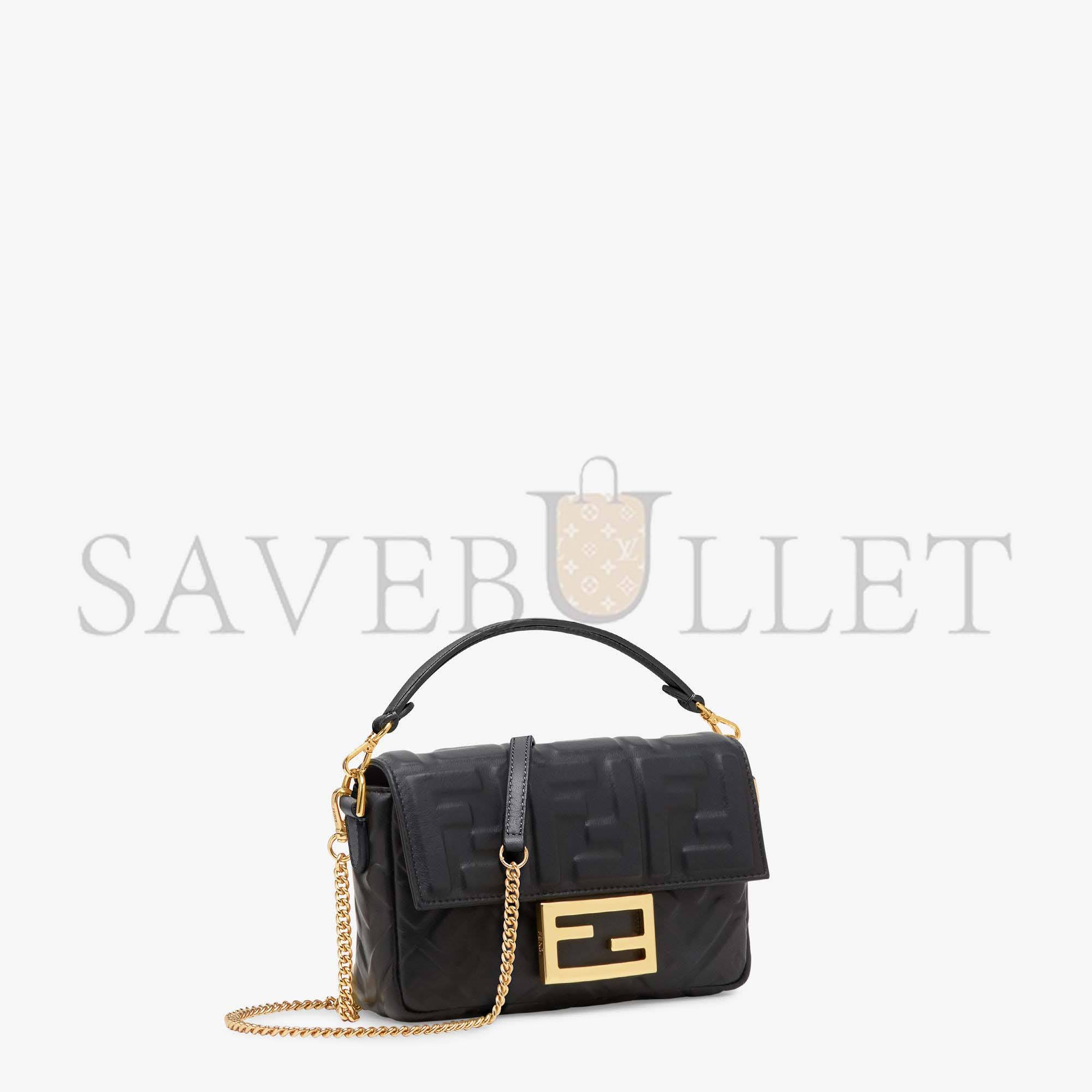 FENDI BAGUETTE MINI - BLACK LEATHER BAG 8BS017A72VF15ZW (19*11.5*4cm)