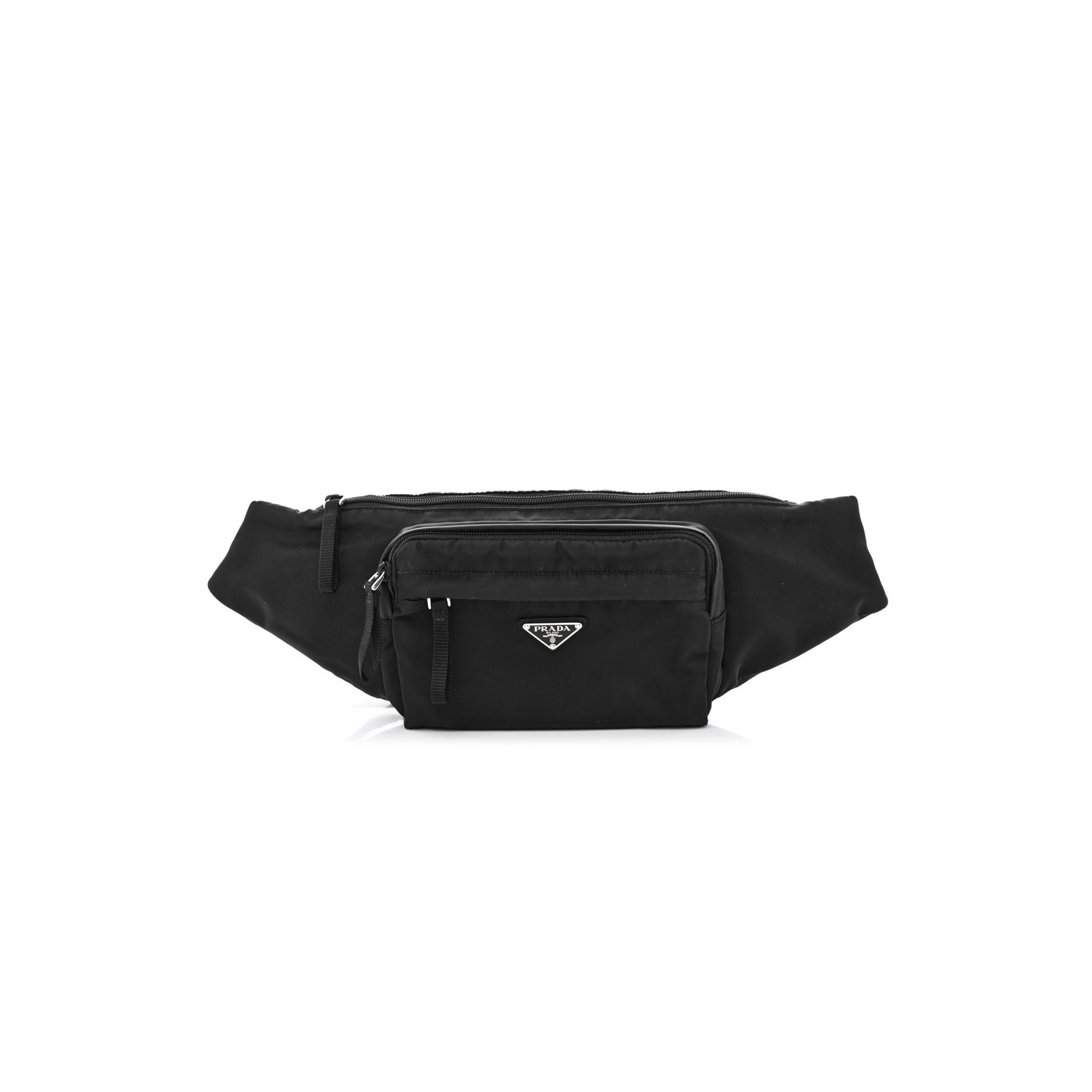 PRADA TESSUTO NYLON BELT BAG BLACK (33*18*4cm)