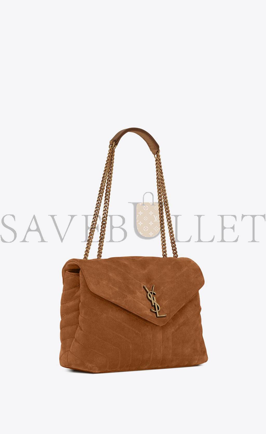 YSL LOULOU MEDIUM CHAIN BAG IN QUILTED SUEDE 5749461U8C77761 (32*22*12cm)