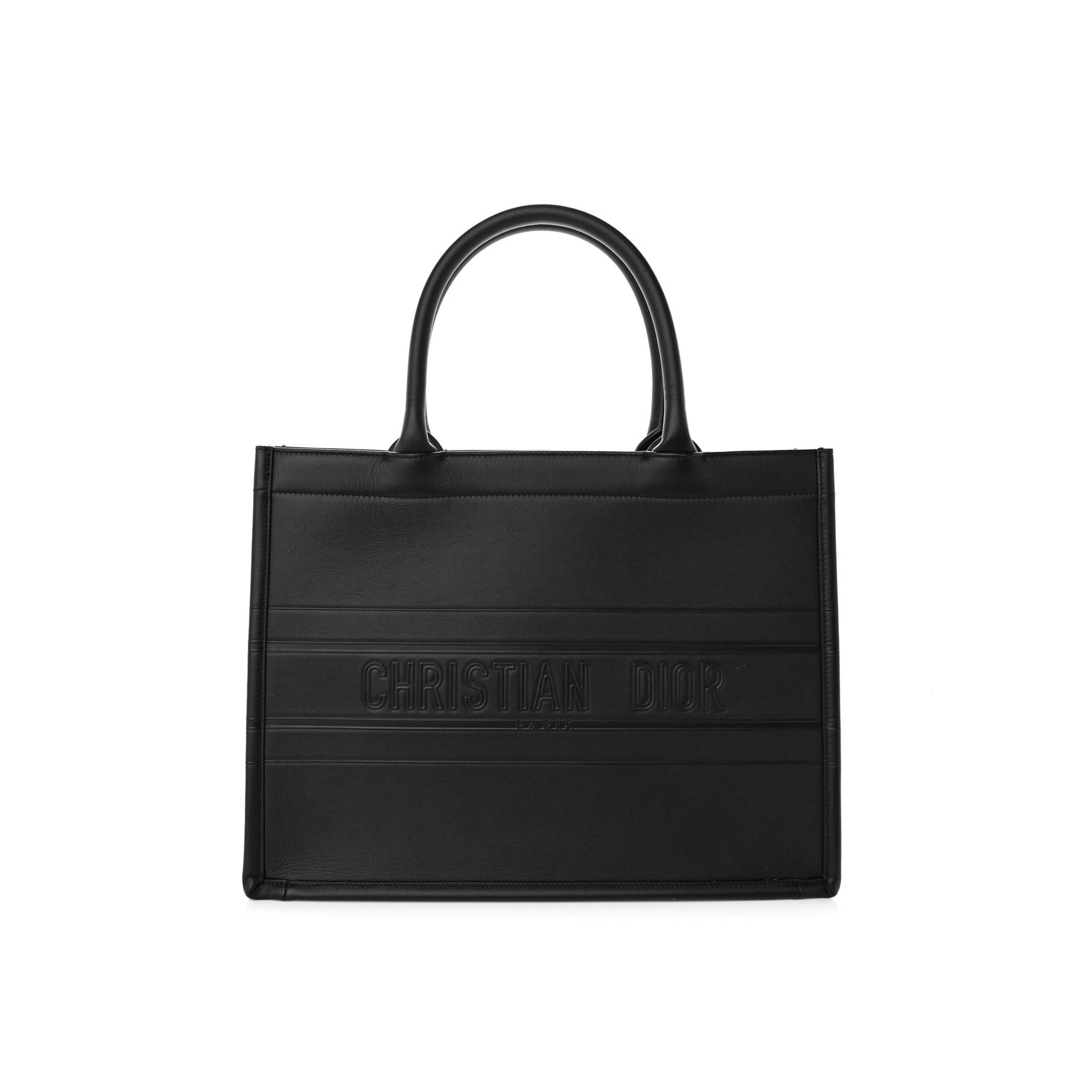 DIOR CALFSKIN EMBOSSED MEDIUM BOOK TOTE BLACK (36*27*17.8cm)