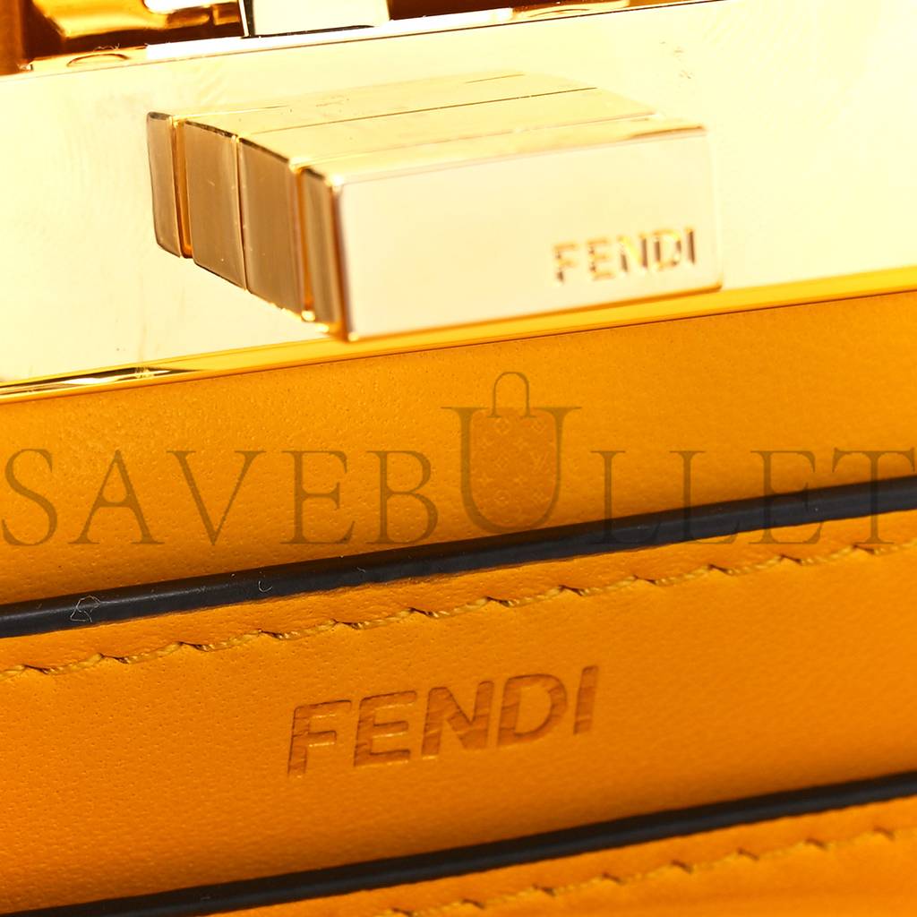 FENDI SHINY NAPPA PETITE PEEKABOO I SEE U SATCHEL MIMOSA (20*15*9cm)